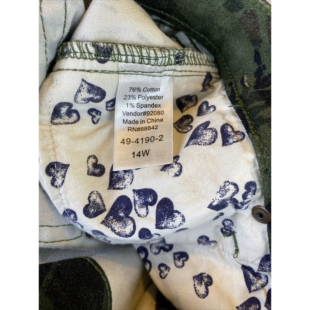 Denim 24/7 Floral Camo Jeans Women's 14w green - Picture 7 of 9